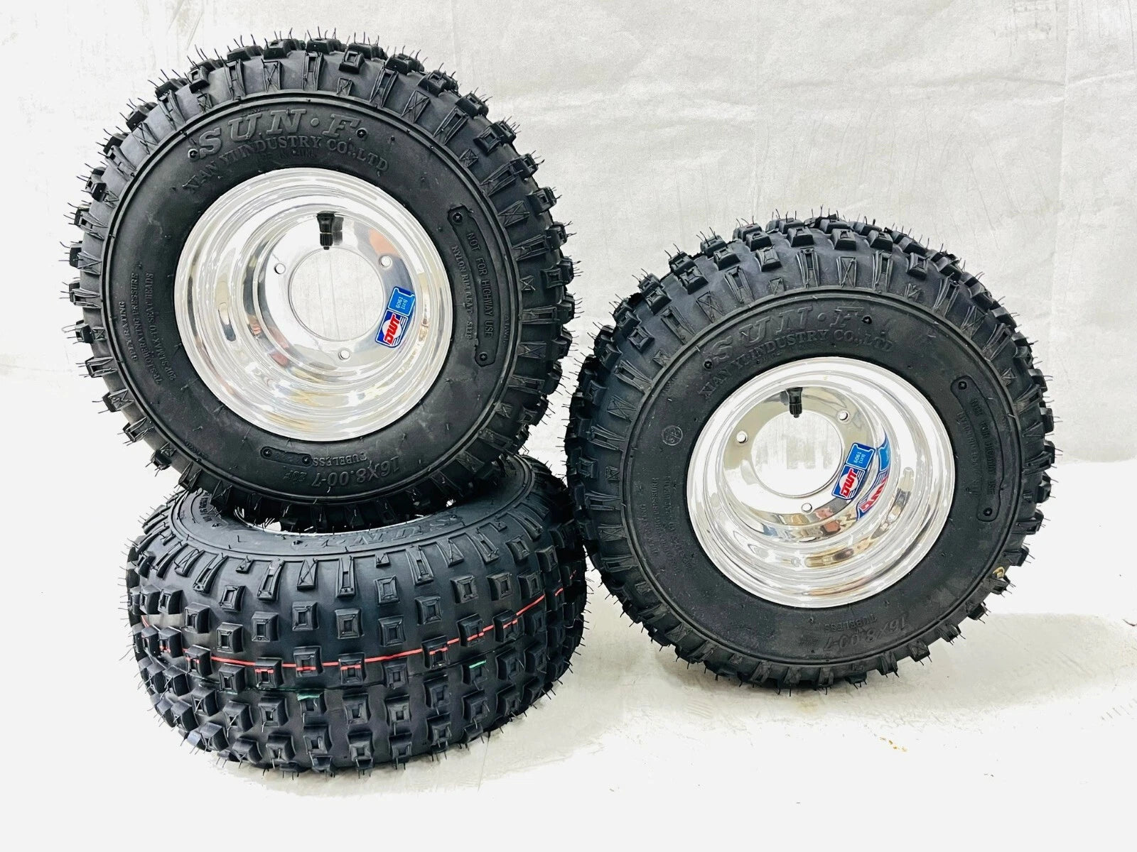Set of 2 DWT Polished Front Rear Rims for Honda ATC 70 (16", A011)