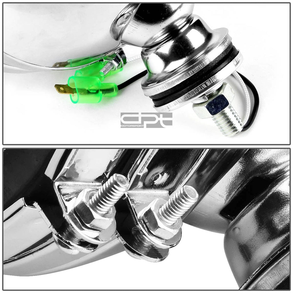 6" Round Bull Bar Fog Light Lamps for Universal Vehicles (Chrome, Yellow Lens)