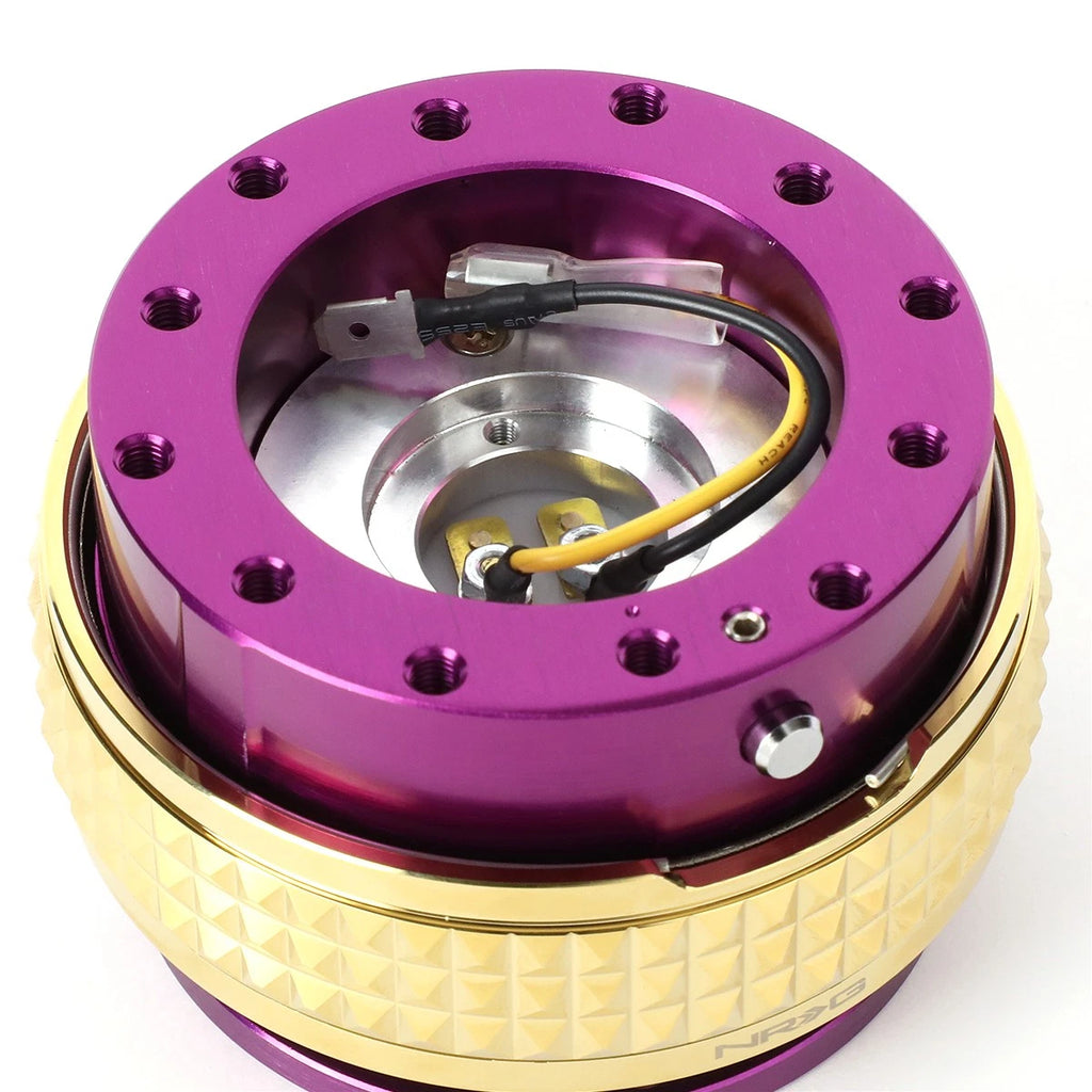 NRG Quick Release Steering Wheel Adapter for Universal Vehicles (2.1) Purple/Gold