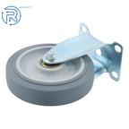 Set of 8 Grey Rubber 5-Inch Casters for Various Applications
