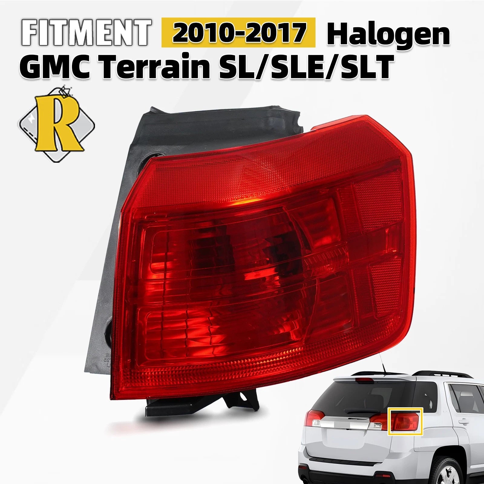 Halogen Tail Light for GMC Terrain (2010–2017) Rear Outer Right W/ Bulb