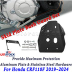 Skid Plate Bash Guard for Honda CRF110F (2019–2024) W/ Hardware, Aluminum