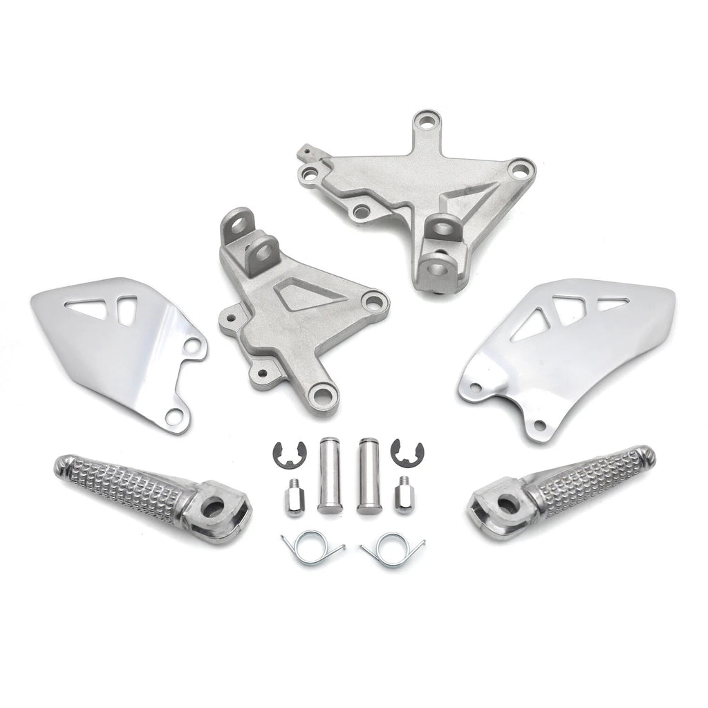 Silver Front Driver Footrest Pedals Bracket for Kawasaki Ninja ZX-10R (2011–2020)