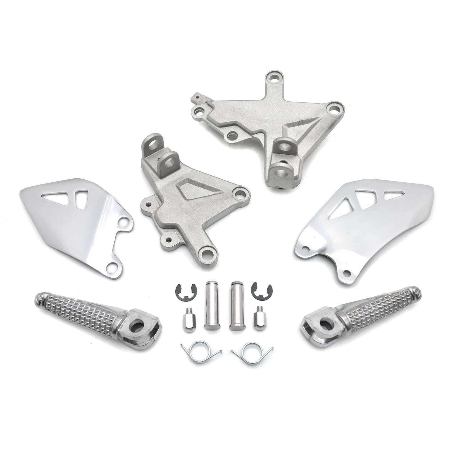 Silver Front Driver Footrest Pedals Bracket for Kawasaki Ninja ZX-10R (2011–2020)