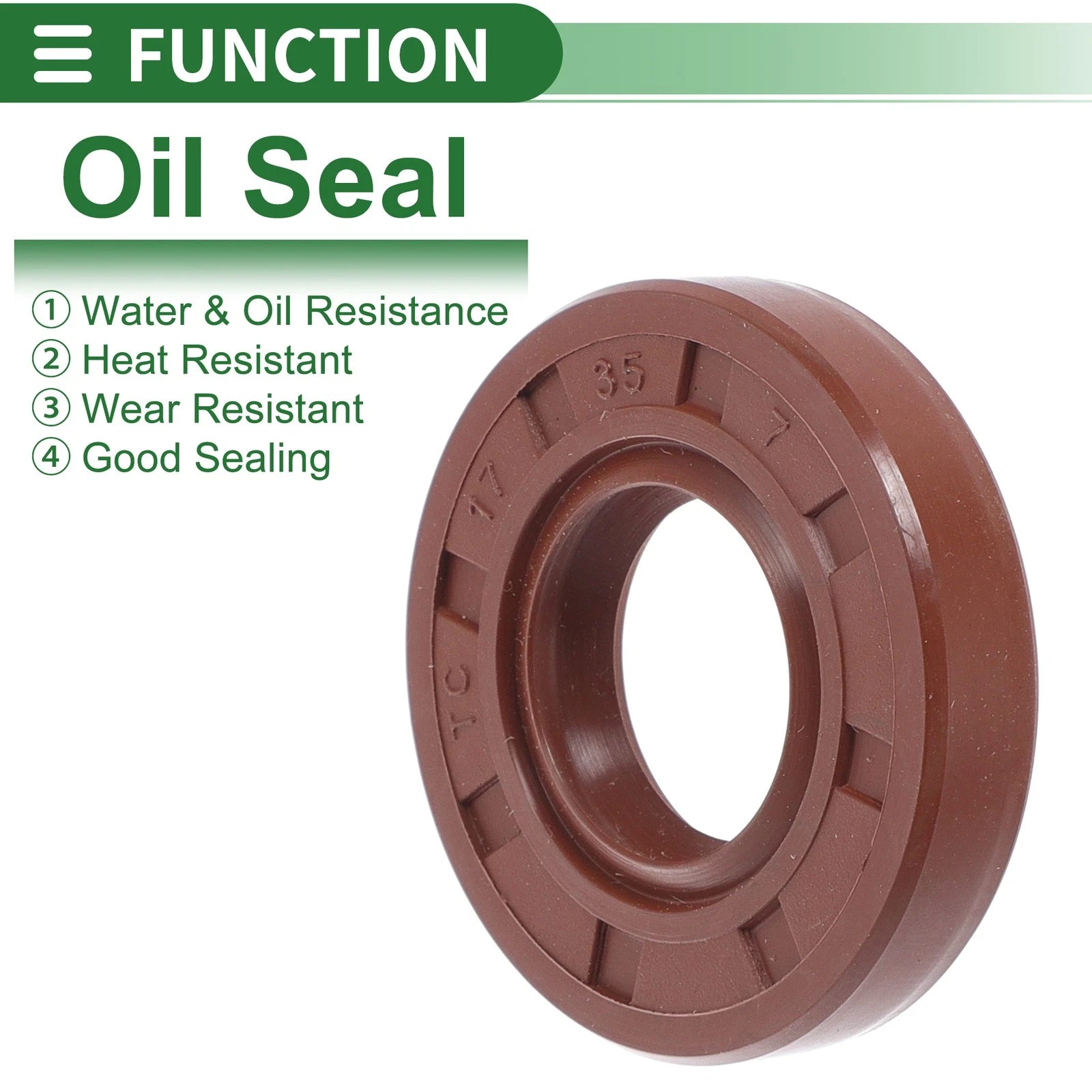 Set of 5 Oil Seal Rotary Shaft Seal FKM Rubber 17x35x7mm