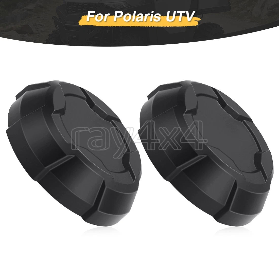 Set of 2 Matte Black Rim Caps for Polaris Ranger Crew SP 570 (2022–2025) 1525243-458