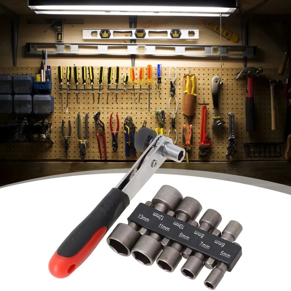 Set of 10 Socket Wrenches 1/4 Inch Adapter Power Nut Driver