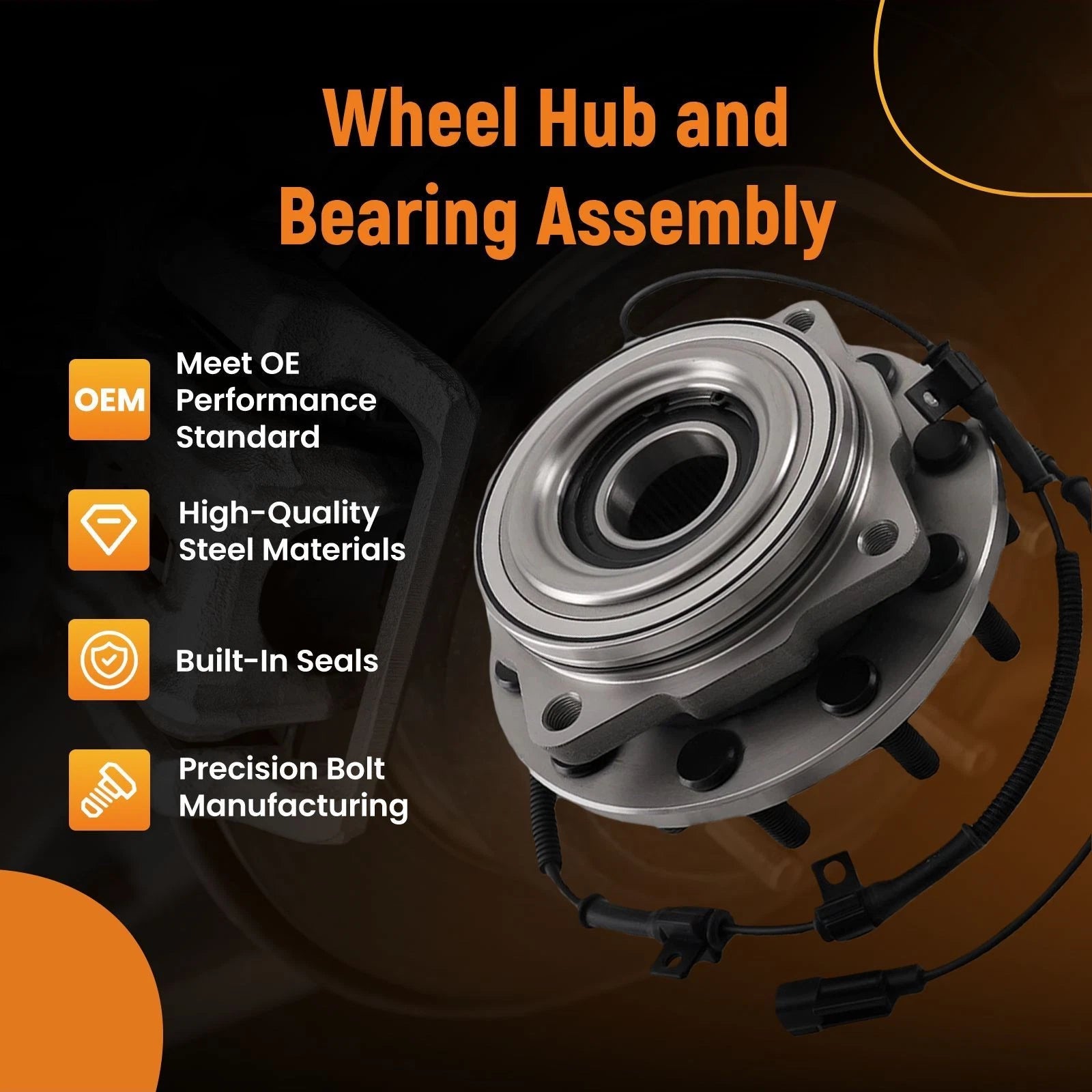 Set of 2 Wheel Hub Units for Ford F-450 F-550 4WD (2011–2016)