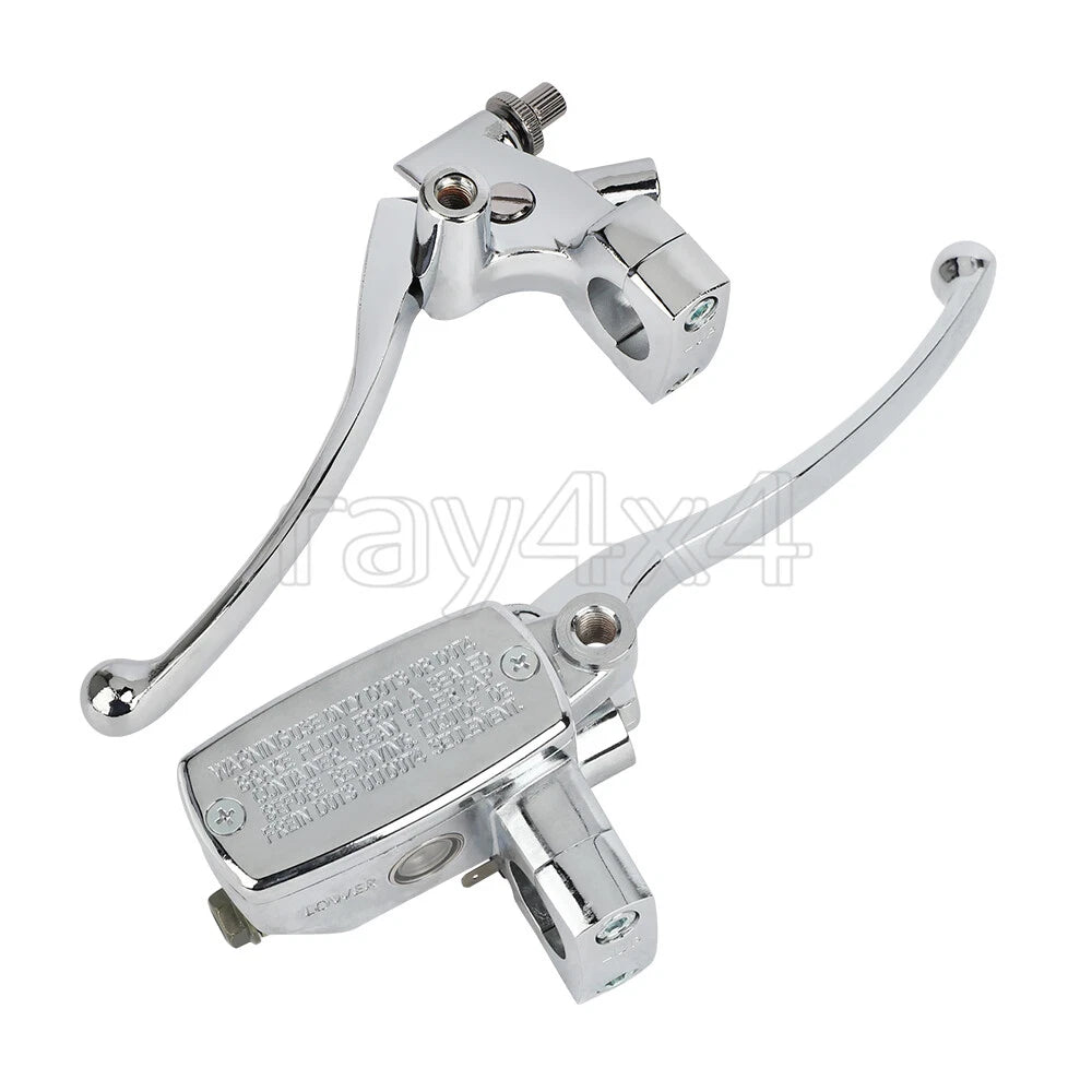 1" Hydraulic Brake Master Cylinder & Clutch Lever Set for Universal Fit