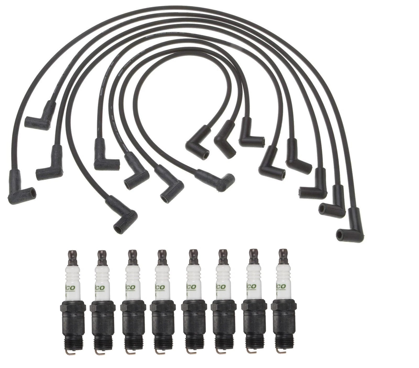 Ignition Wire Set & 8 ACDelco Spark Plugs for Chevy GMC V8