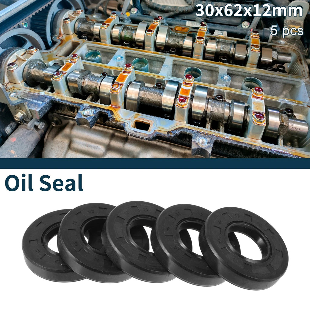 Set of 5 Oil Seal Rotary Shaft Seal NBR Rubber 30x62x12mm