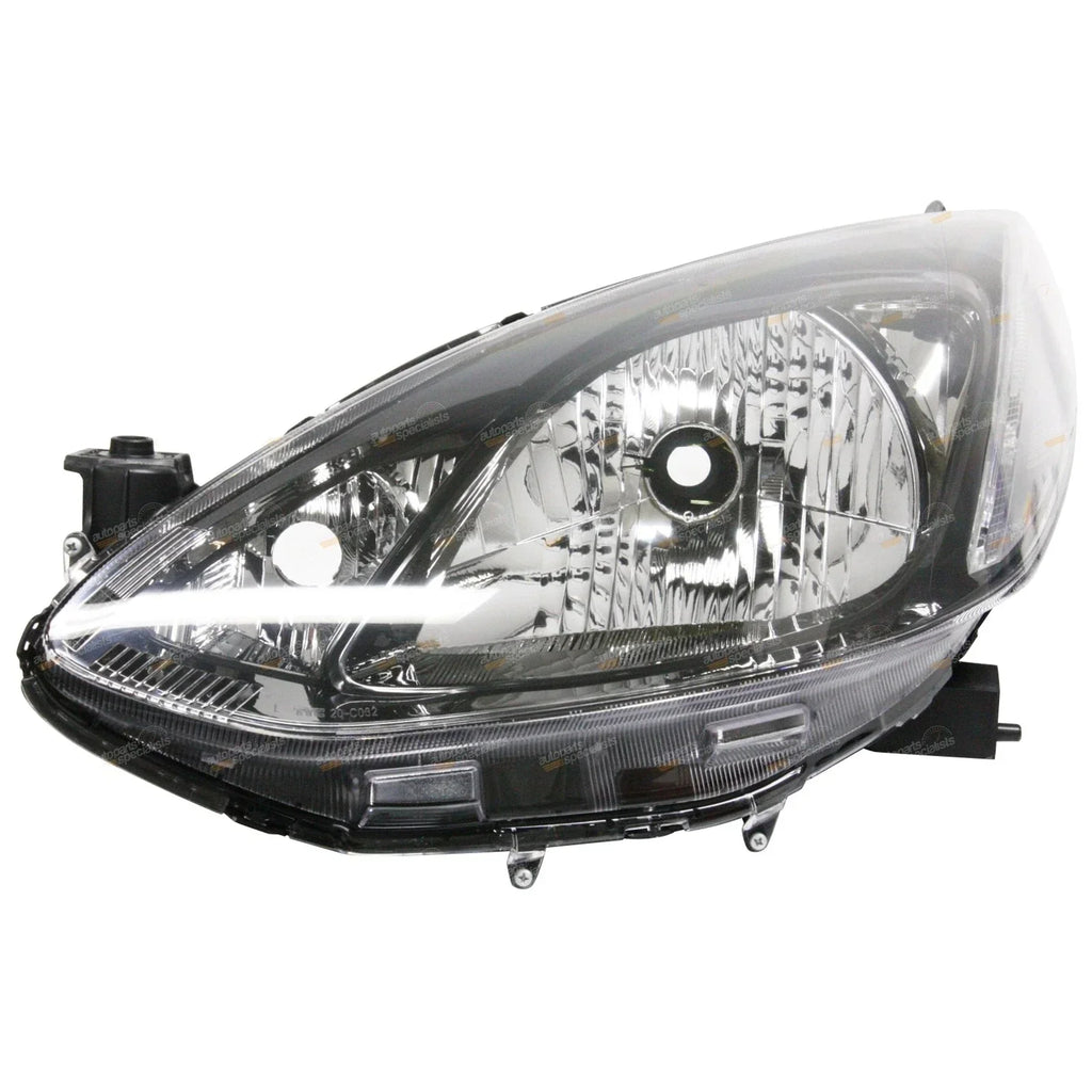 LH+RH  Black Headlights for Mazda 2 (2007 - 2014)
