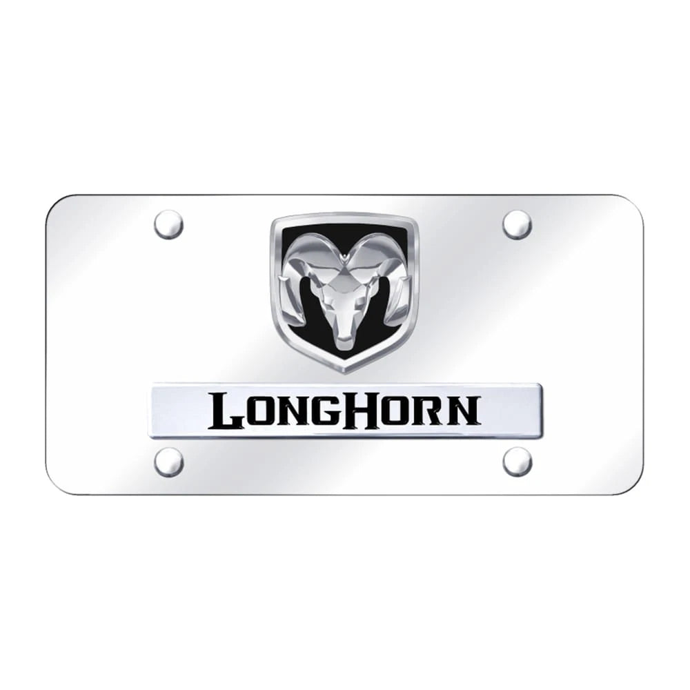 Chrome Stainless Steel License Plate for RAM Longhorn D.LNGH.CC
