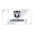 Chrome Stainless Steel License Plate for RAM Longhorn D.LNGH.CC