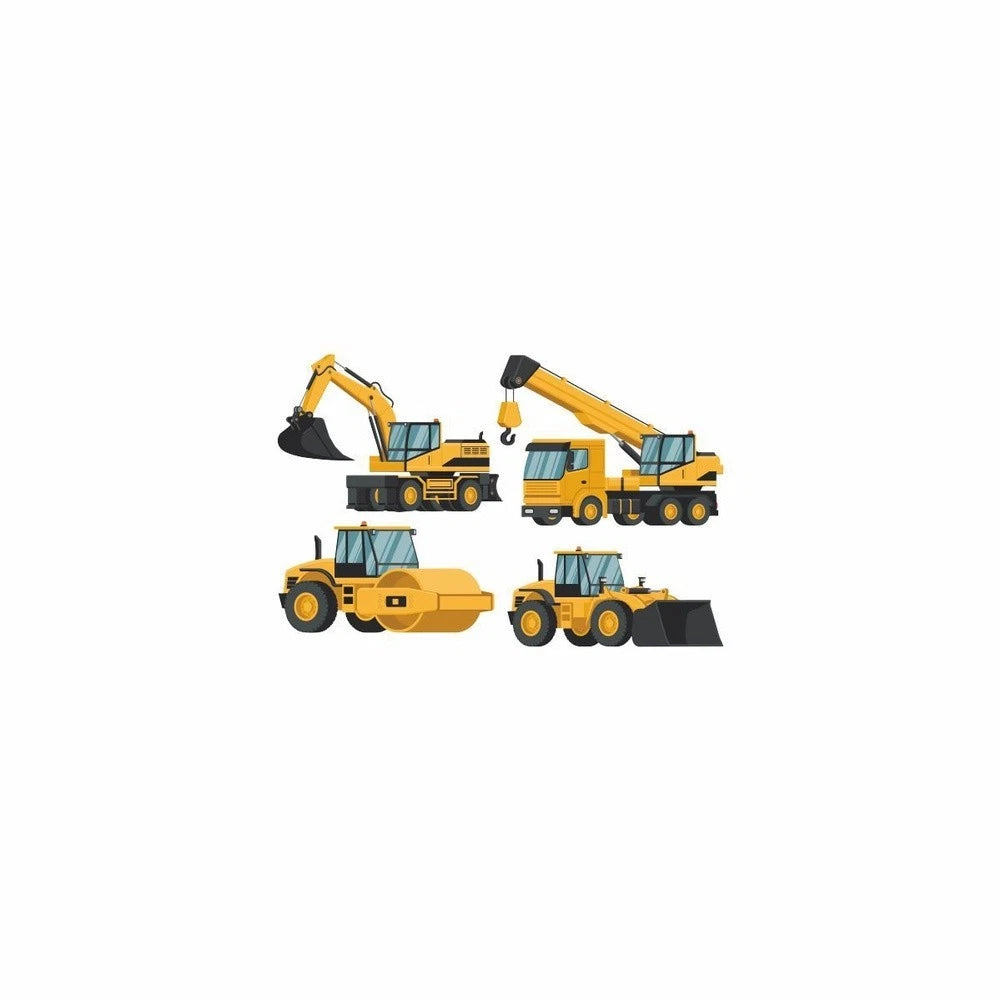 Yellow PVC Construction Vehicle Wall Decal 29x20cm for Office Home Decor