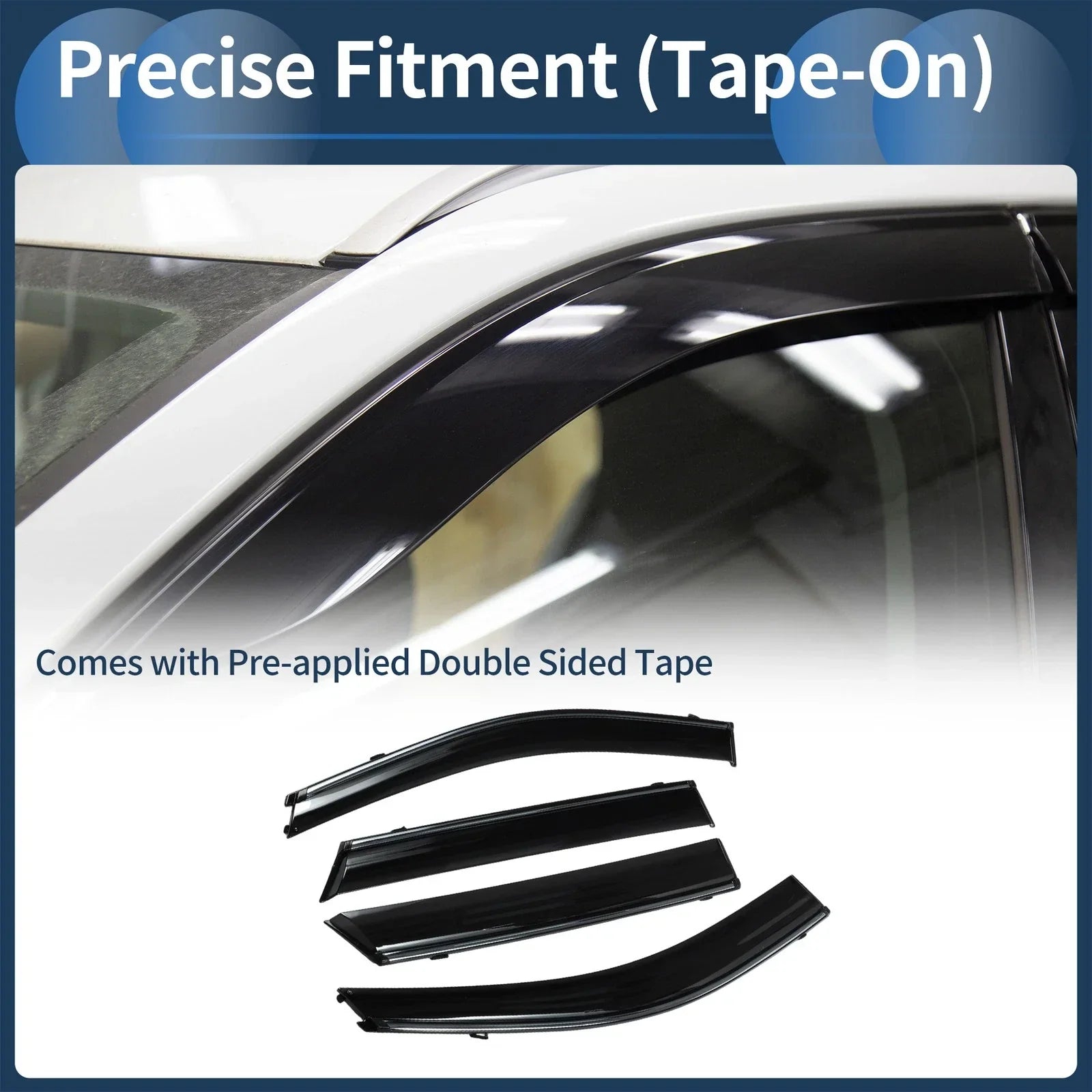 Window Deflectors for Hyundai Santa Fe Side Window Vent Visors Black 2013