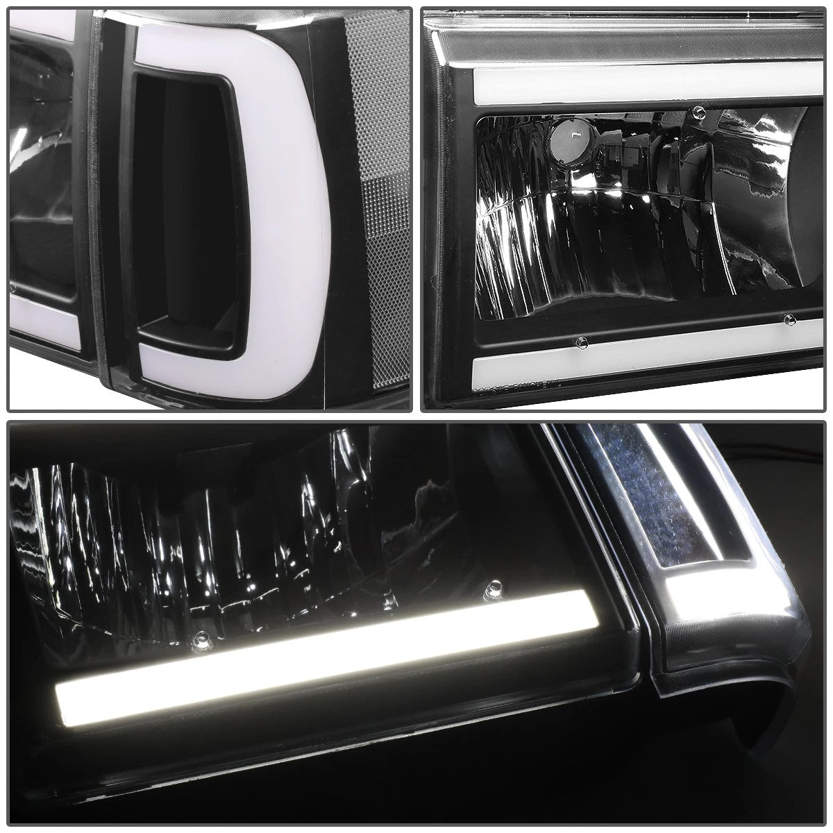 LED Headlight with Clear Corner for Ford F150 Bronco (1987–1991)