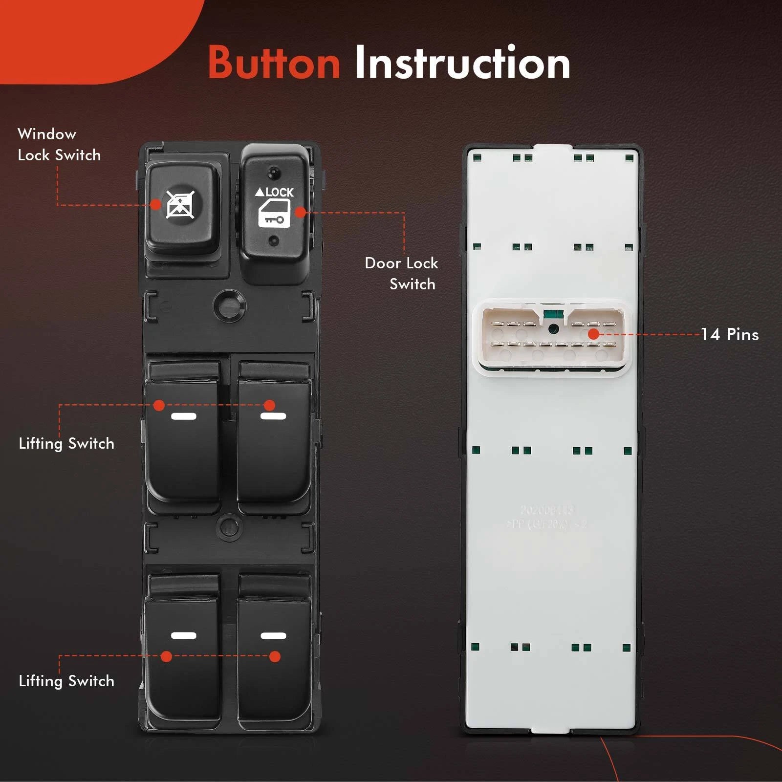 Front Left Power Window Switch for Kia Forte (2010-2013)