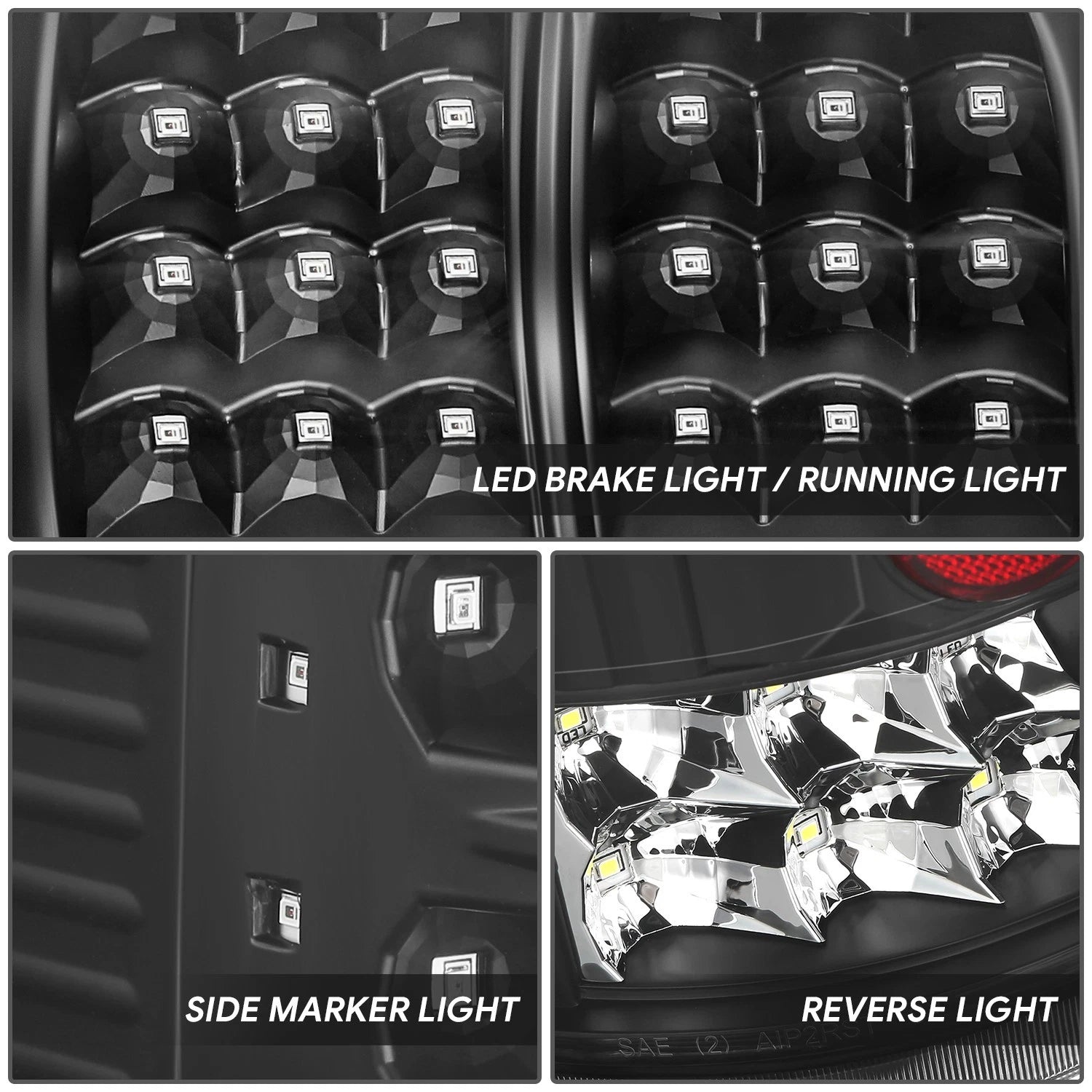 2X Full LED Tail Brake Light Reverse Lamps for Ford F150 Lobo (2004–2008)