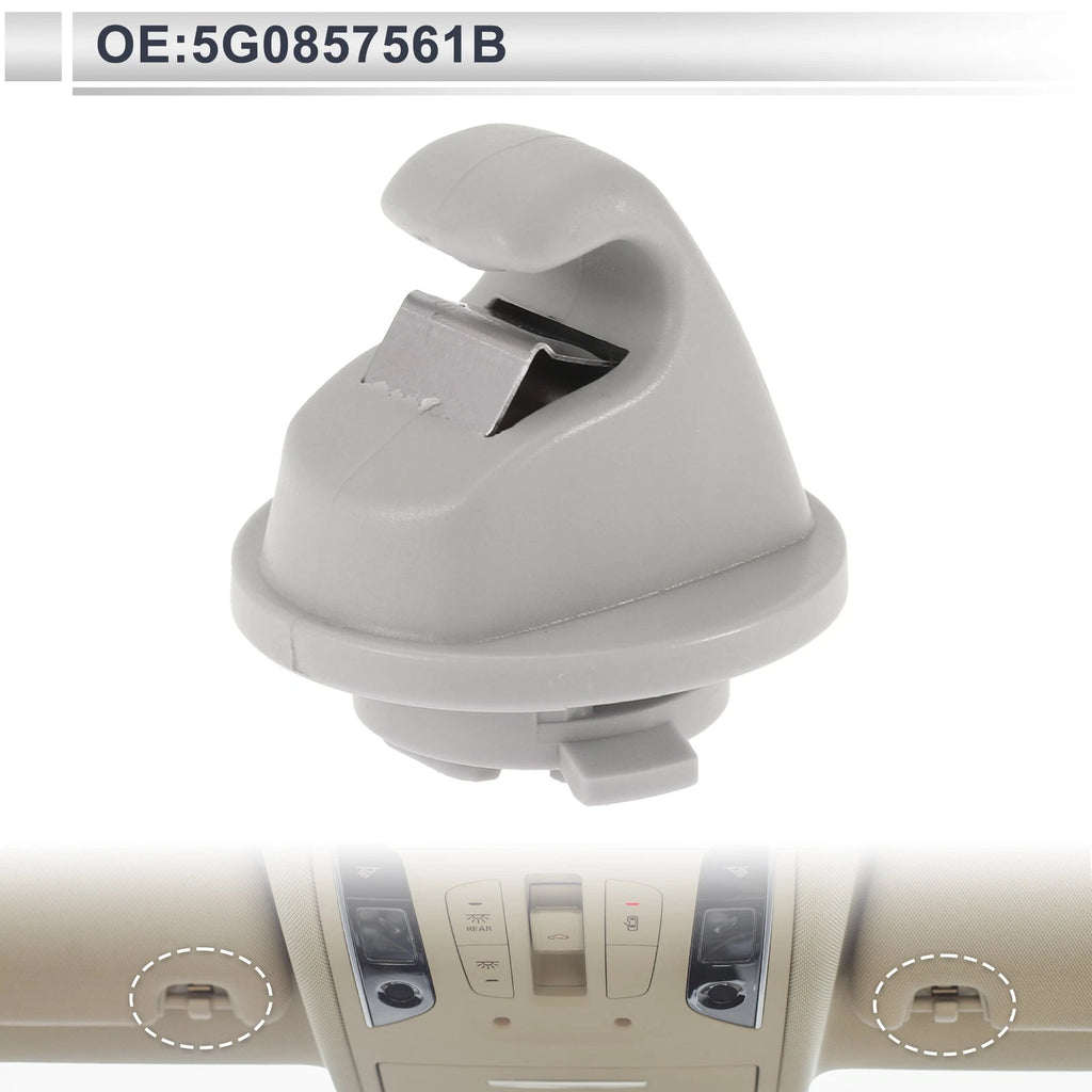Sun Visor Holder Clip for Volkswagen GTI Jetta Tiguan (2015–2021) No. 5G0857561B Gray
