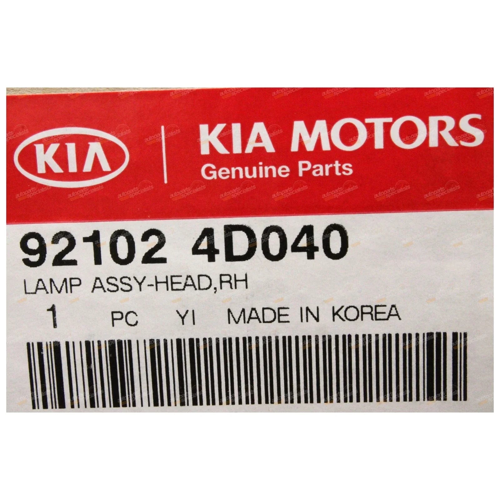 RH Headlight for Kia Carnival Grand Carnival VQ (2005 - 2010)