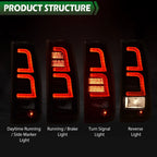Set of 2 LED Tail Lights for Chevy Silverado (1999–2006) Black Smoke