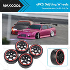 Set of 4 Hard Plastic Tire Wheels for 1/10 RC Drift Cars