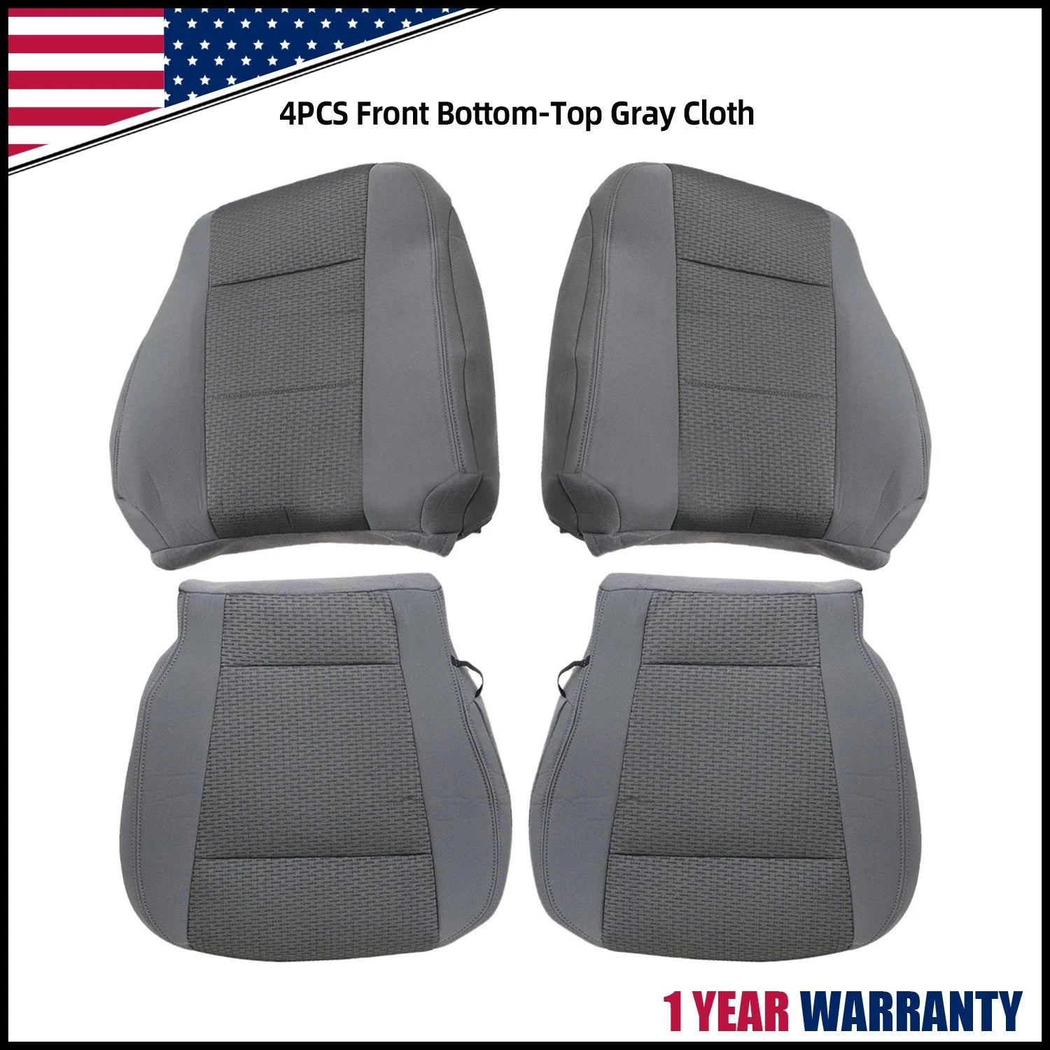 Gray Seat Cover for Ford F250 F350 F450 F550 XL WT (2017–2022)
