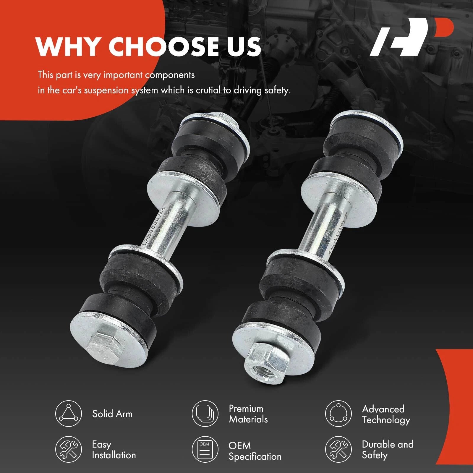 2X Front Sway Bar Link Kit for Ford Aerostar (1986-1997)