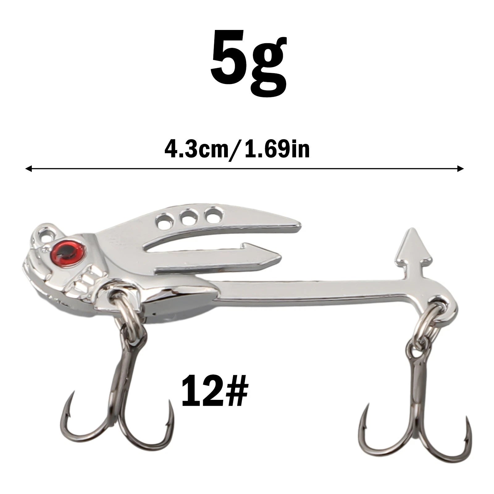 Fishing Lures Set of 4 Metal Spoon Baits Iron Plate Vib Road Bait