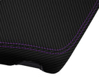 Console Lid Armrest Cover for Dodge Challenger (2015–2020) Carbon Fiber Purple Stitch
