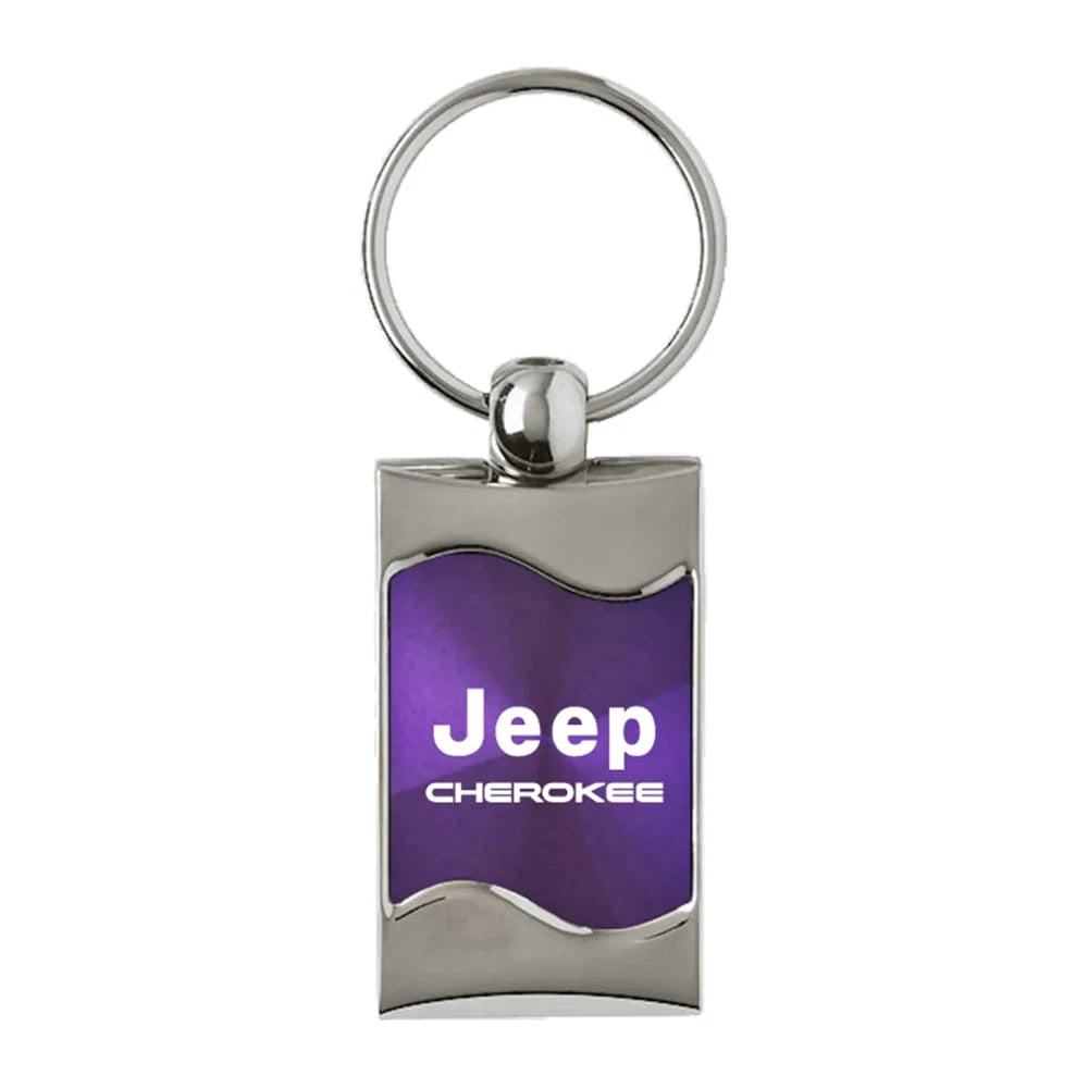 Purple Rectangular Wave Keychain - Officially Licensed for Jeep Cherokee