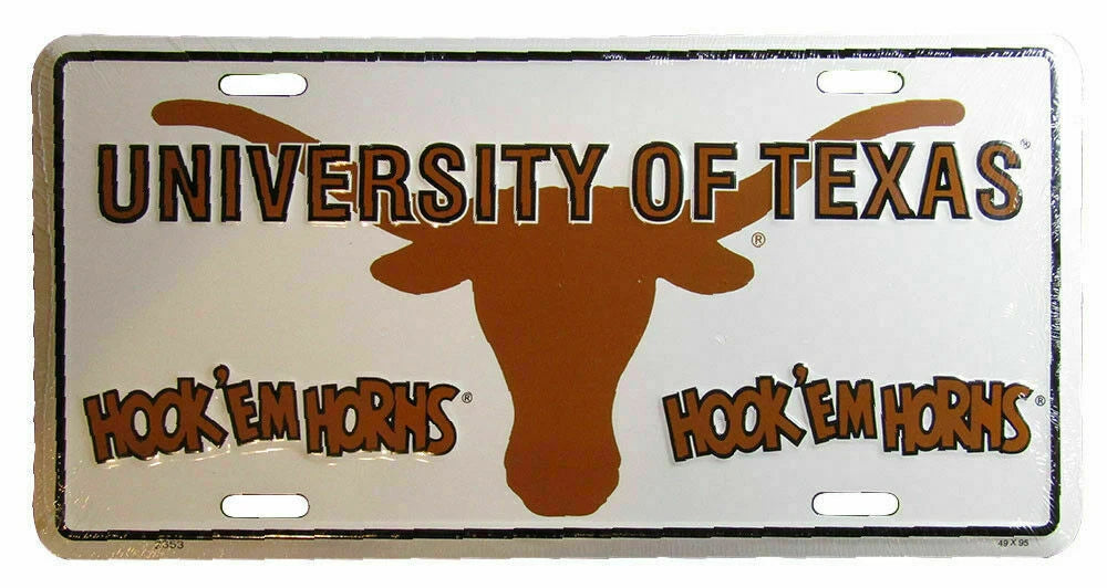 University of Texas Hook 'Em Horns Aluminum License Plate 6"x12"