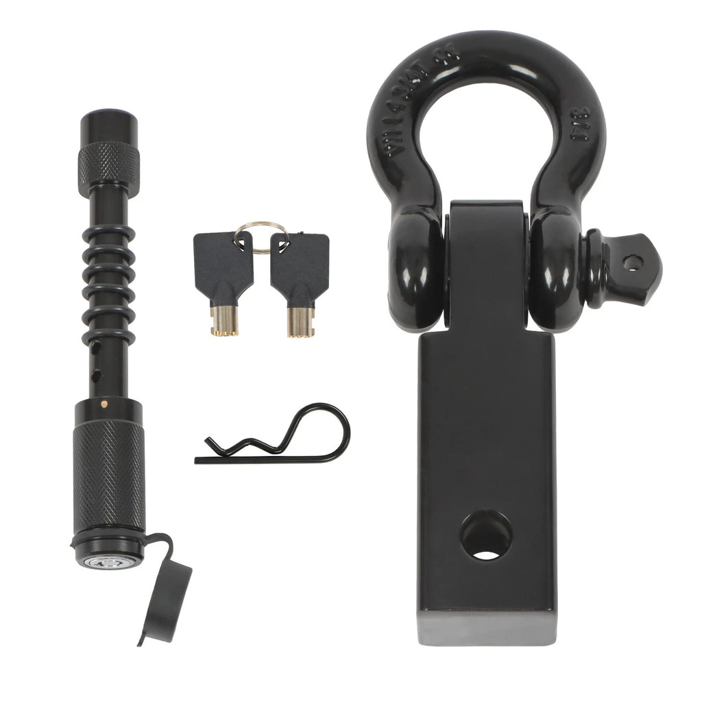 Anti-Theft Shackle Hitch Receiver for Trucks Off Road (2" Solid Steel)