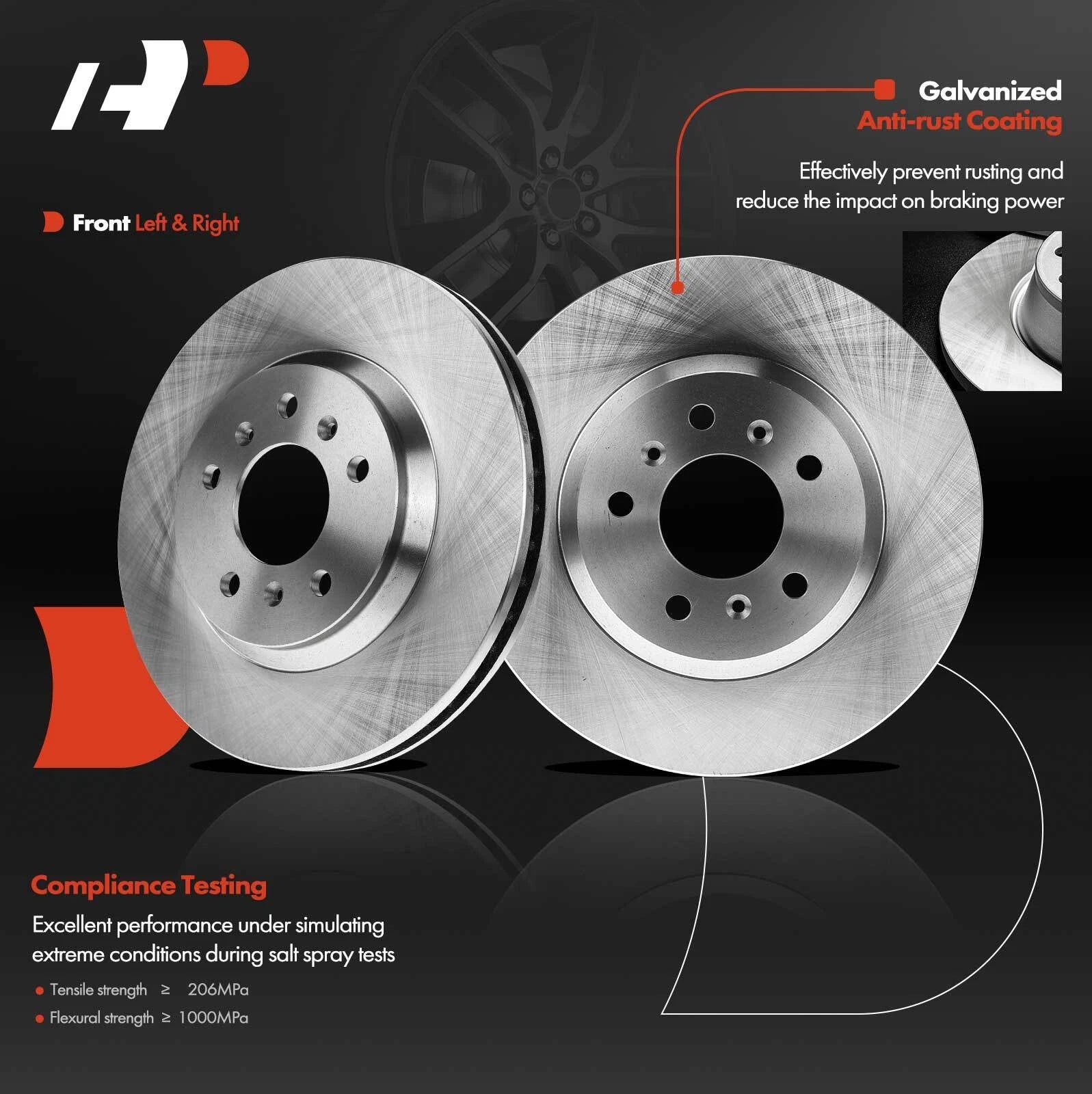 Front Disc Brake Rotors for Chevy Impala (2006-2013) Buick Lucerne (2006-2011)