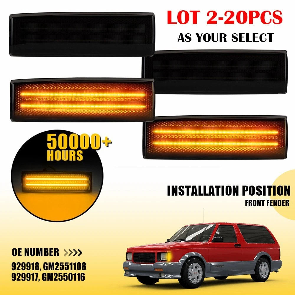 2X LED Side Marker Lights for Chevy S10 Blazer GMC Jimmy S15 (1994–2005)