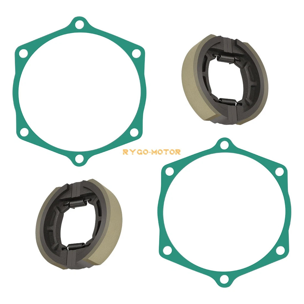 Set of 4 Brake Shoes with Springs Gaskets for John Deere 650 670