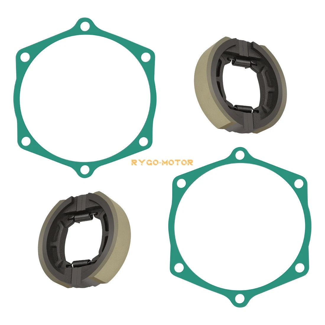 Set of 4 Brake Shoes with Springs Gaskets for John Deere 650 670