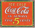 Vintage Tin Metal Sign for Coca Cola Coke Bottle (1471)