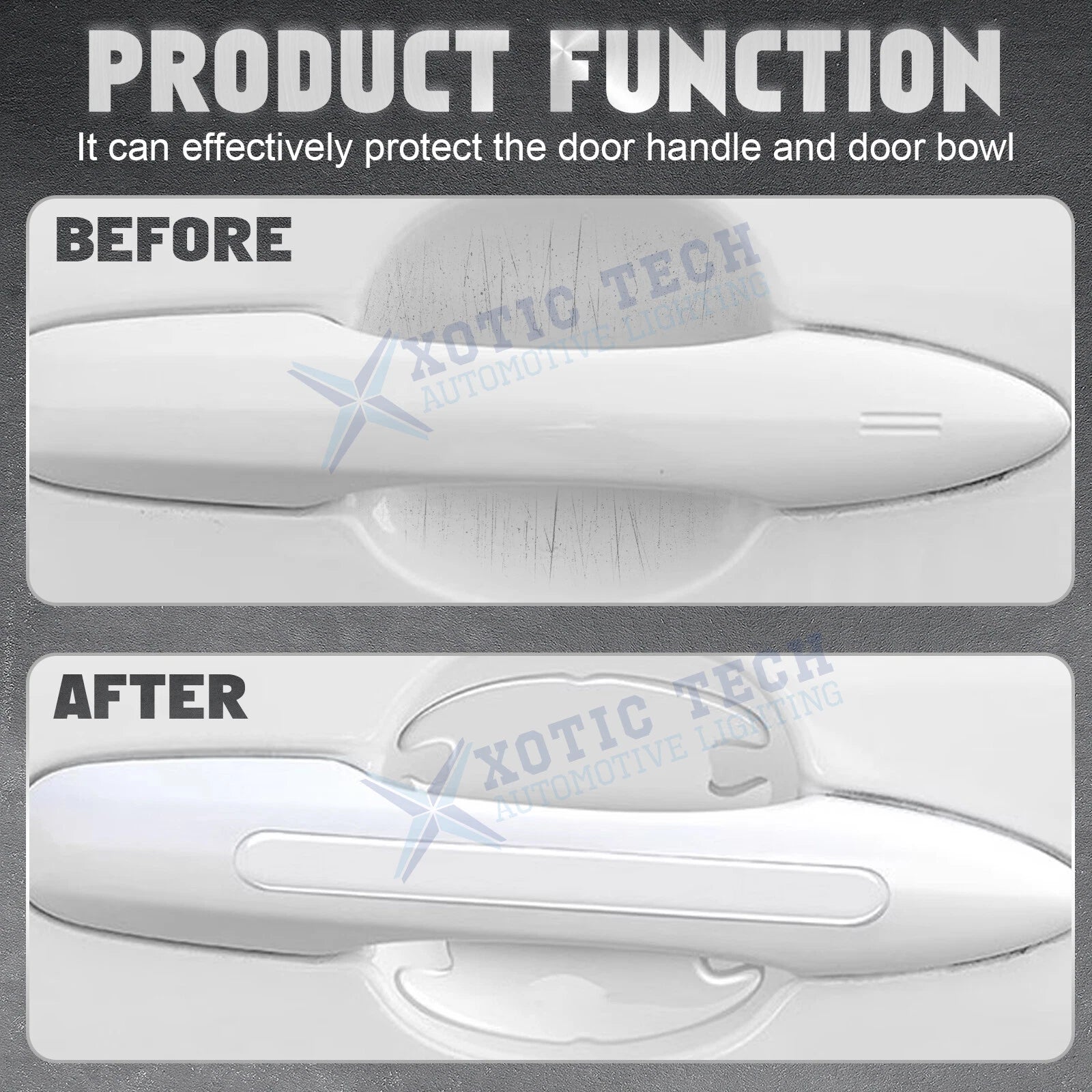 8pcs 3D Door Handle Anti-Scratch Guard Stickers for Transparency (-)