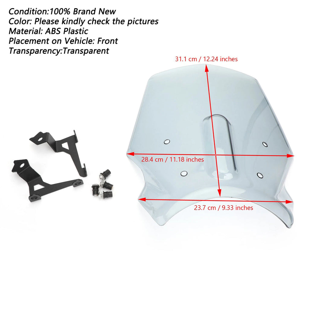 ABS Motorcycle Windshield for Honda CB650R (2019–2023) / CB1000R (2018–2020) Gray