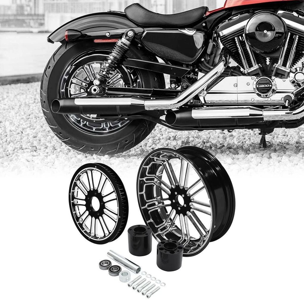 18" Wheel Rim Set for Harley Touring (2009–2023) - Dual Hub Pulley Sprocket