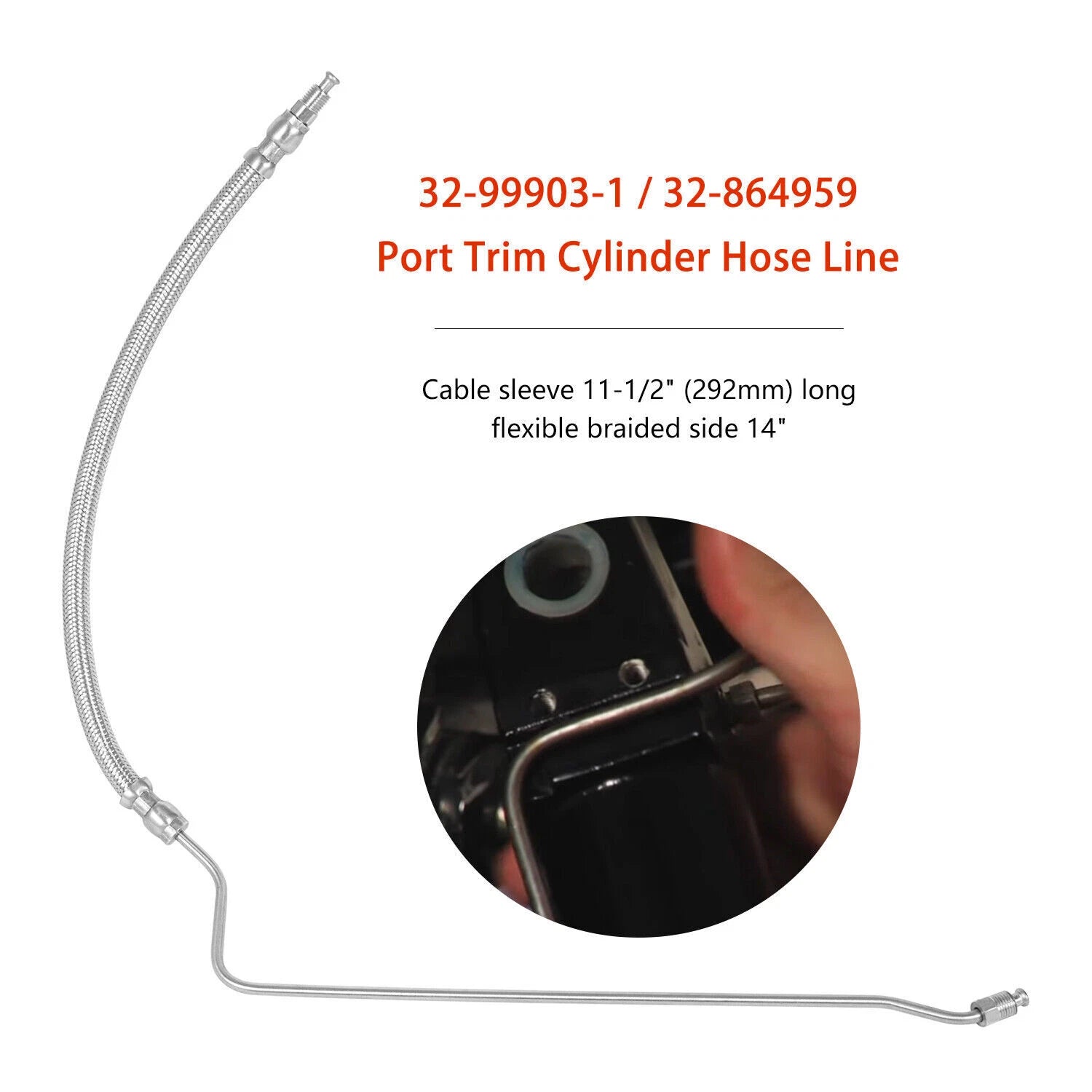 Trim Ram Cylinder Hose Kit for Mercruiser Alpha One Gen Two (32-864960, 32-864959)