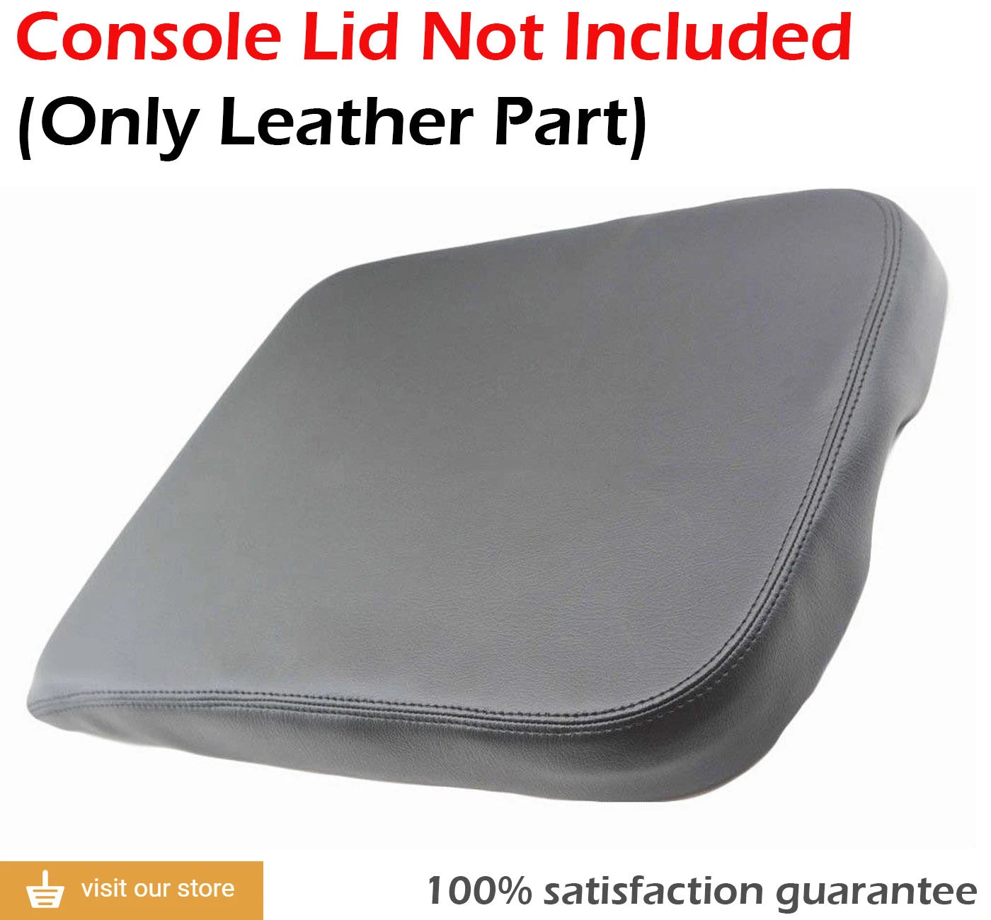 Center Console Armrest Cover for Dodge Ram (2002–2008) Black Leather Synthetic