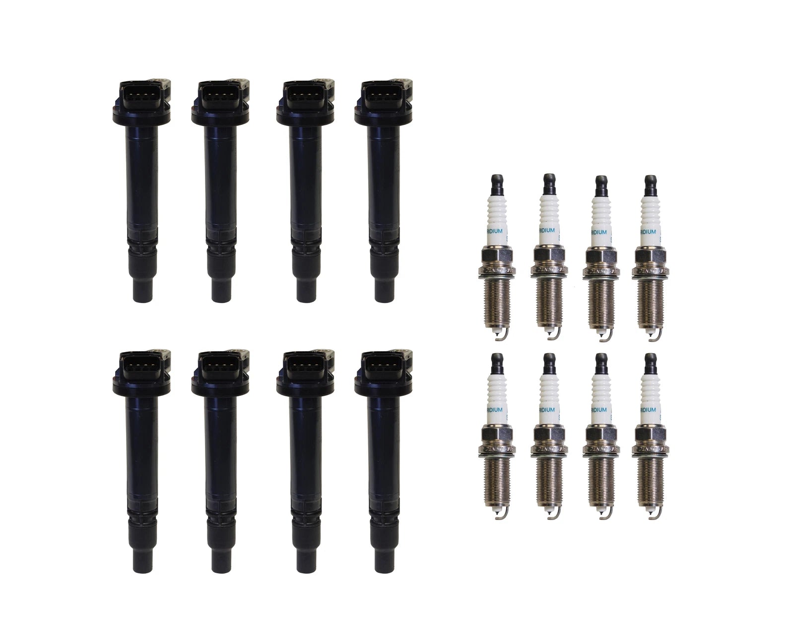 Set of 8 Ignition Coils & 8 Iridium Spark Plugs for Toyota V8