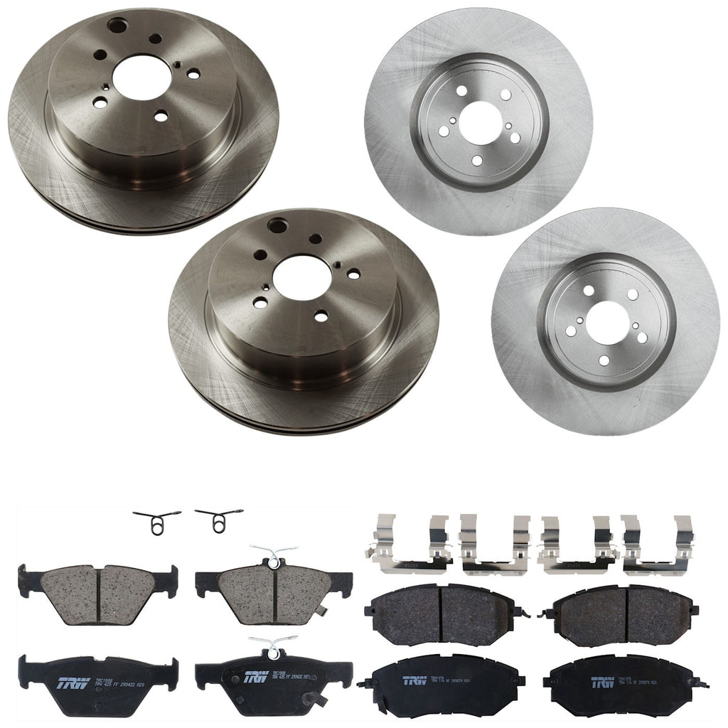 Set of 4 Brake Disc and Pad Kits for Subaru