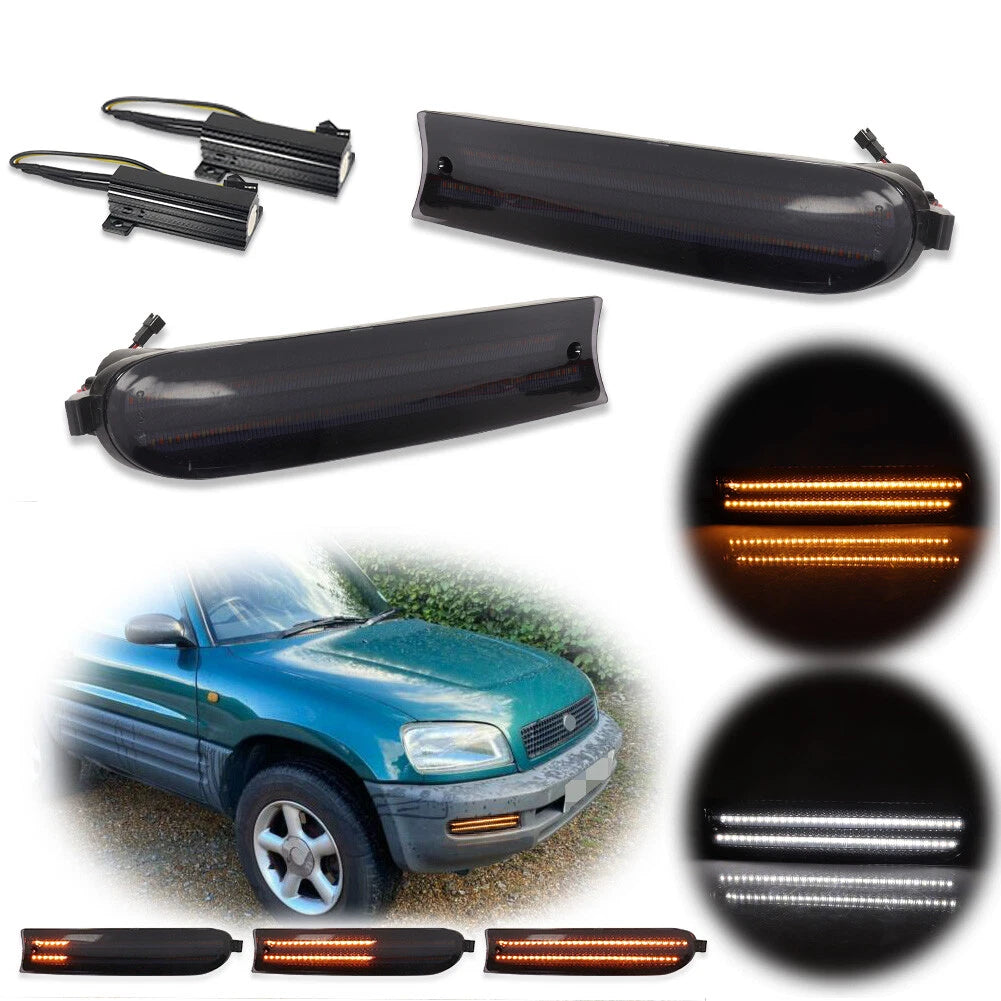 2X Smoke Sequential Switchback LED Signal Lights for Toyota RAV4 (1996–1997)