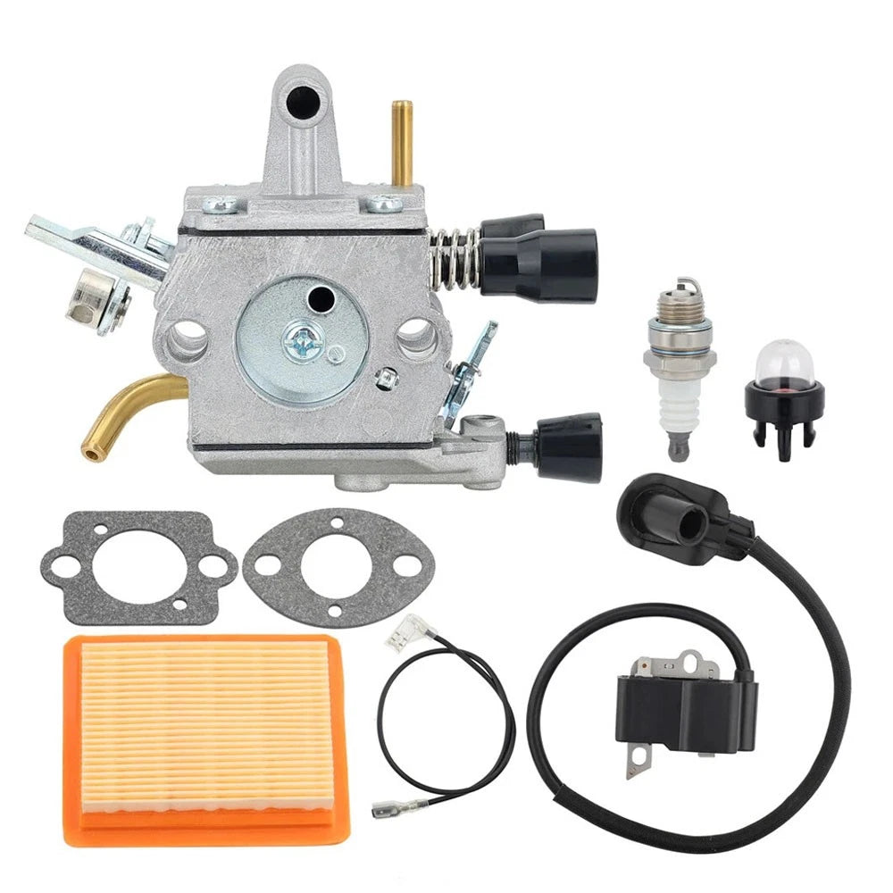 Carburetor Ignition Coil Spark Plug Kit for Stihl FS120 FS200 FS250 (N/A)