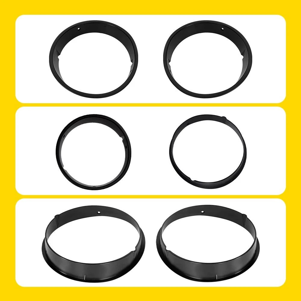 Pair Black Headlight Ring Bezels Insert Cover Trim for Jeep Wrangler TJ (1997–2006)