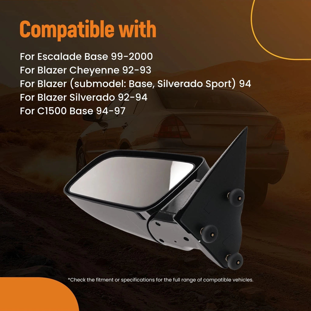 Left Manual Mirror for GMC C1500 Sierra/Blazer (1988–1999) GM1320123
